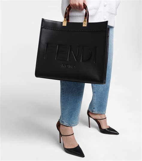 fendi sunshine medium leather tote|fendi medium shopper.